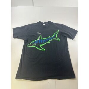 Vintage 80s Shark Maui Hawaii Shirt Size L Single Stitch Surf